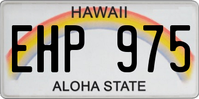 HI license plate EHP975