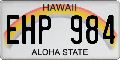 HI license plate EHP984