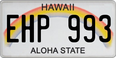 HI license plate EHP993