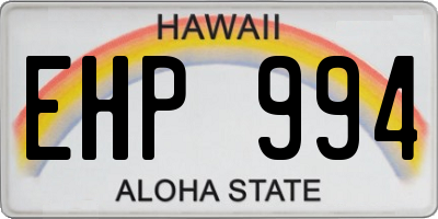 HI license plate EHP994