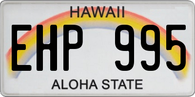 HI license plate EHP995
