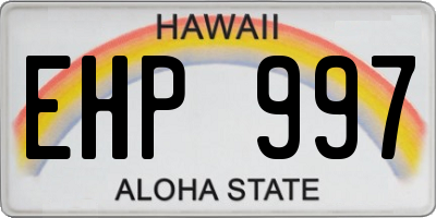 HI license plate EHP997