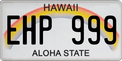 HI license plate EHP999