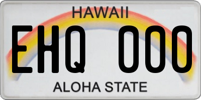 HI license plate EHQ000