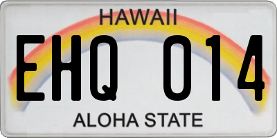 HI license plate EHQ014