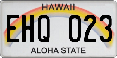 HI license plate EHQ023