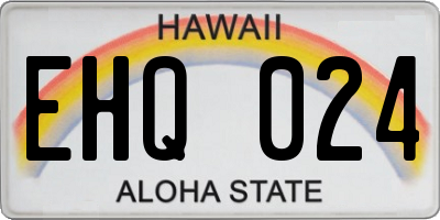 HI license plate EHQ024