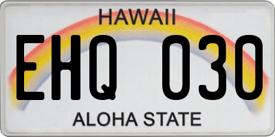 HI license plate EHQ030