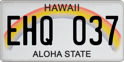 HI license plate EHQ037