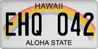 HI license plate EHQ042