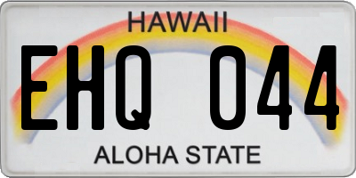 HI license plate EHQ044