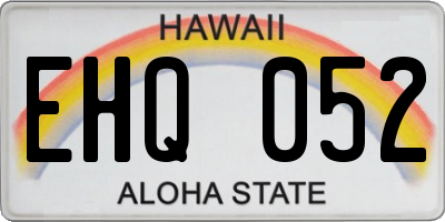 HI license plate EHQ052