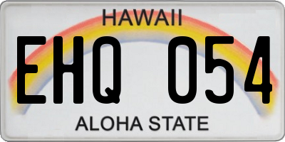 HI license plate EHQ054
