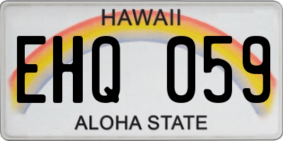 HI license plate EHQ059