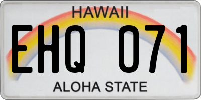 HI license plate EHQ071