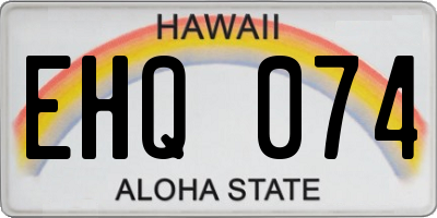 HI license plate EHQ074