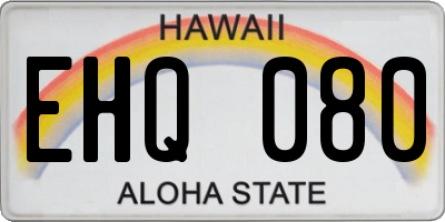 HI license plate EHQ080