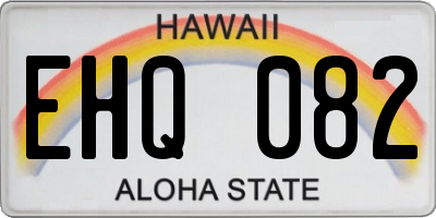 HI license plate EHQ082