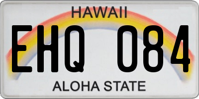 HI license plate EHQ084