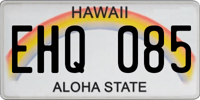 HI license plate EHQ085