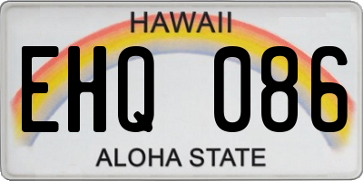 HI license plate EHQ086