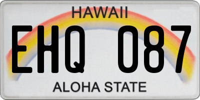 HI license plate EHQ087