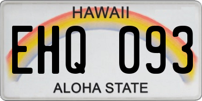 HI license plate EHQ093