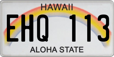 HI license plate EHQ113