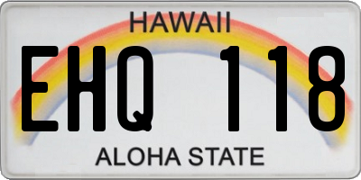 HI license plate EHQ118