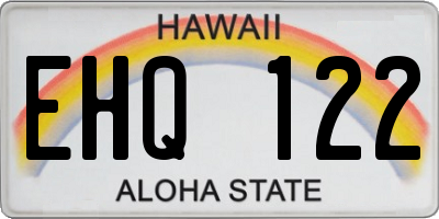 HI license plate EHQ122