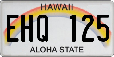 HI license plate EHQ125