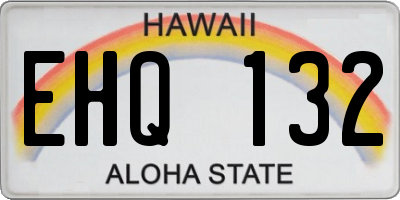HI license plate EHQ132