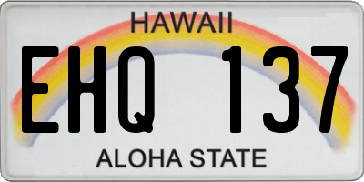 HI license plate EHQ137