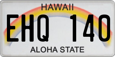 HI license plate EHQ140