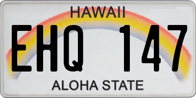 HI license plate EHQ147
