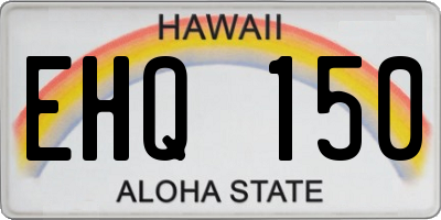 HI license plate EHQ150