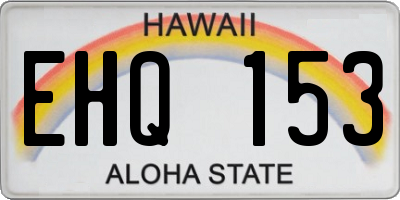 HI license plate EHQ153