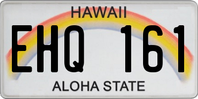 HI license plate EHQ161