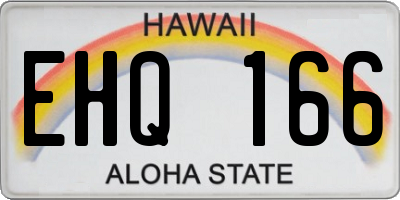 HI license plate EHQ166
