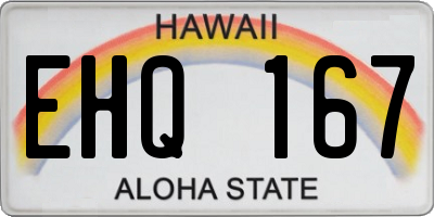 HI license plate EHQ167