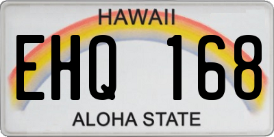 HI license plate EHQ168