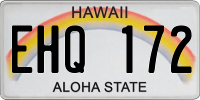 HI license plate EHQ172