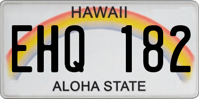 HI license plate EHQ182