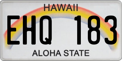 HI license plate EHQ183