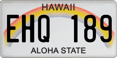 HI license plate EHQ189