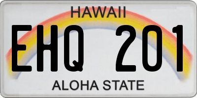 HI license plate EHQ201