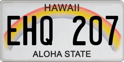 HI license plate EHQ207