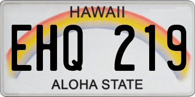 HI license plate EHQ219