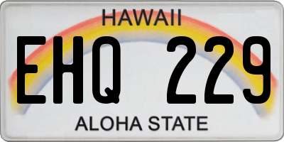 HI license plate EHQ229