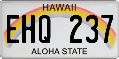 HI license plate EHQ237